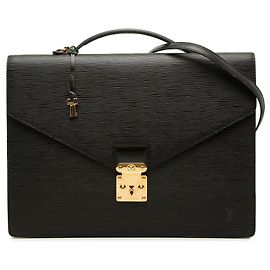 Bolso de Negocios Louis Vuitton Epi Serviette Conseiller Negro Negro