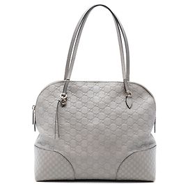 Gucci Bree Dome Tote Medium Guccissima Grau Grau
