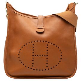 Borsa a tracolla Hermès Evelyne GM Courchevel Marrone Marrone