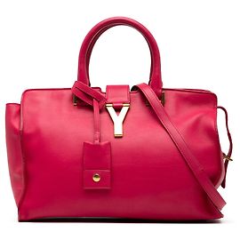 Autre Marque Sac Cabas Satchel Classic Y Small en cuir rose Saint Laurent Rose