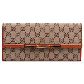 Bolso bandolera Gucci GG Canvas Bamboo Bar beige Beige