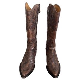 Autre Marque Damy braune Lederstiefel Braun