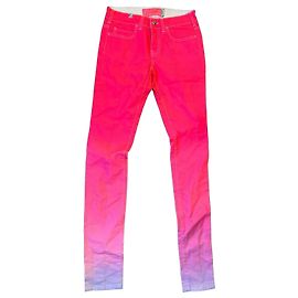 Autre Marque Calças de algodão com degradê rosa néon Rosa Outro