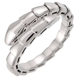 Bulgari Anel Aliança Bvlgari Serpenti Viper em Ouro Branco 18K Dourado