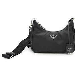 Prada Re-Edition 2005 Re-Nylon Mini Hobo Nero