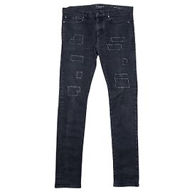 Autre Marque Saint Laurent by Anthony Vaccarello AW16 D02 Scab Patch Denim Jeans Black