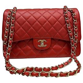 Chanel Red Caviar Jumbo Double Flap Bag Pre-owned Other