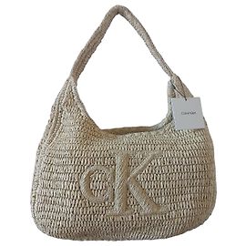 Calvin Klein Stroh-Shopper in Beige Beige