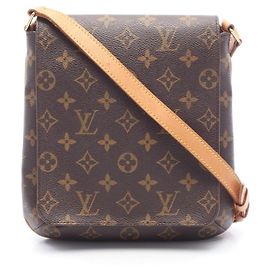 Bolso de hombro Louis Vuitton Musette Salsa con correa larga Castaño