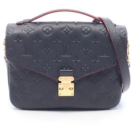 Louis Vuitton Pochette Métis Monogram Empreinte Handtasche Rot Marineblau
