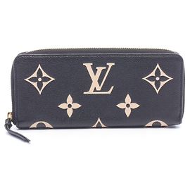 Louis Vuitton Portefeuille Clemence Monogram Empreinte Long Wallet Preto Cru