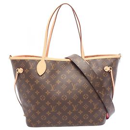 Saco Tote Louis Vuitton Neverfull Inside Out MM Monogram Marrom Rosa