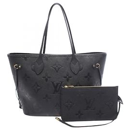 Louis Vuitton Neverfull MM Monogram Empreinte Noir Tote Bag Black