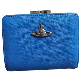 Carteira Vivienne Westwood Azul com Logótipo Orb Azul