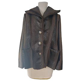 Giorgio Armani Jacke in brauner Python-Optik Braun