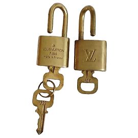 Louis Vuitton Gold-Tone Padlock Set with Keys Golden