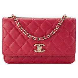 CHANEL - Borsa a tracolla Wallet On Chain Trendy CC Chanel in pelle liscia rosa Rosa
