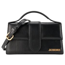 JACQUEMUS - Borsa a tracolla Le Grand Bambino Jacquemus in pelle liscia nera Nero