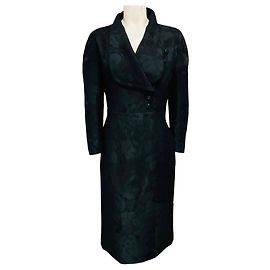Gucci schwarzes Midi-Kleid aus Jacquard mit langen Ärmeln Schwarz