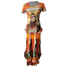 Jean Paul Gaultier Set Maglieria "Love Boat" SS 2000 Marrone Multicolore Verde Arancione Porpora