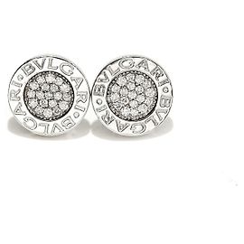 Bulgari B.Zero1 Stud Earrings White Gold 750/18K Diamond Pavé 0.35 ct Luxury Silvery White