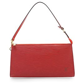 Louis Vuitton Vintage Red Epi Leather Pochette Accessoires Handbag Red