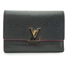 Louis Vuitton Portafoglio Compatto Capucines Taurillon Bicolore Nero