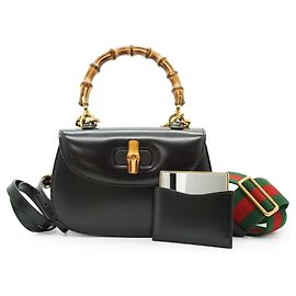 Gucci Borsa 2 Way Small Top Handle Bamboo 1947 Reedition in pelle nera Nero