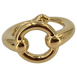Hermès Anello per foulard Hermes Vintage in metallo dorato Mors D'oro