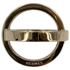 Hermès Hermes Vintage Cosmos Schalring aus Metall in hellem Gold-Champagner-Ton Golden