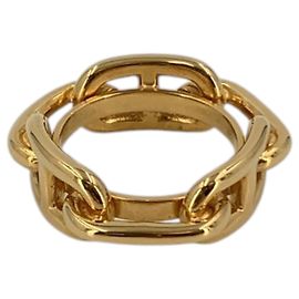 Hermès Hermes Vintage Trio Chaine d'Ancre Schalring aus goldfarbenem Metall Golden