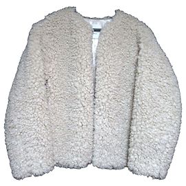 Autre Marque 1er Arrondissement Curly Fur Short Coat Other Cream