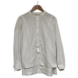 Autre Marque yori Camicia Pullover a Collo Coreano in Cotone Bianco