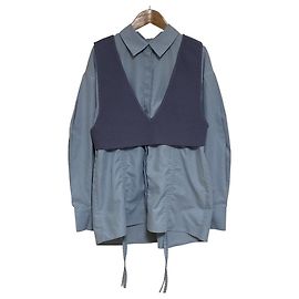 Autre Marque Set de Chaleco STYLEMIXER Camisa Fruncida Camisa 2-way Azul Azul claro