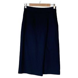 Autre Marque Ballsey Wool Midi Skirt Blue Navy blue