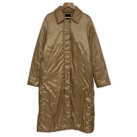 Theory FEATHER POLY 2 CLEAN COAT PUFFER Feather Long Coat Brown Camel