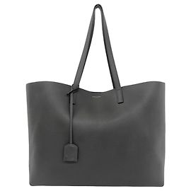 Sac Shopping Yves Saint Laurent en cuir gris Marron