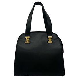 Céline Bolsa semi-ombro em couro com ferragens CELINE Vintage Starball Preto