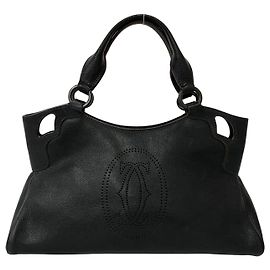 Sac à main en cuir Cartier Marcello Mini Tote Bag Noir