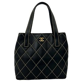 Borsa e Tote Chanel Wild Stitch Coco Mark in pelle Nero