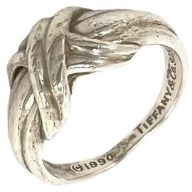 Autre Marque Tiffany Vintage Signature Cross Ring Silvery