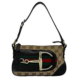 Gucci Sherry Line Handtasche mit Horsebit-Hardware Braun Rot Grün