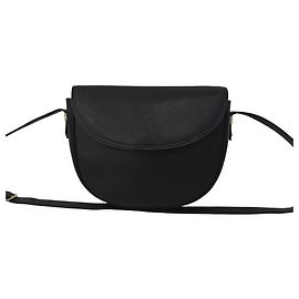 Bolsa de ombro em couro vintage Yves Saint Laurent Preto