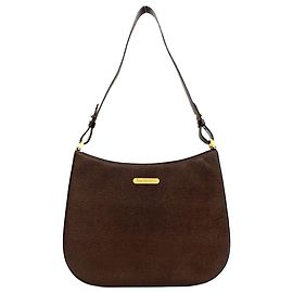 Bolso de hombro Burberry Vintage Logo Hardware Nova Check Castaño