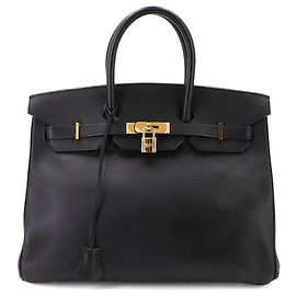 Hermès Hermes Birkin 35 Black Handtasche Schwarz