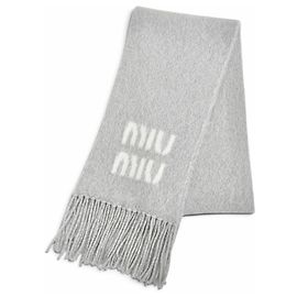 Stola/Sciarpa Miu Miu in misto lana mohair Marrone Bianco