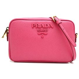 Borsa a tracolla in pelle Saffiano da donna Prada Rosa