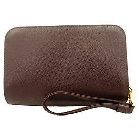 Louis Vuitton Clutch Bag Taiga Baikal Brown