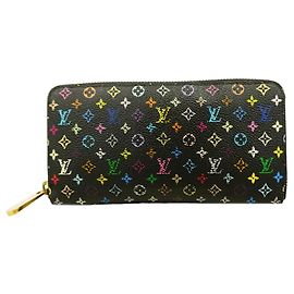 Portafoglio Zippy Louis Vuitton Monogram Multicolor Nero Rosso