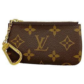 Louis Vuitton Monogram Pochette Clé Coin Case Marrom